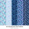 Aurora Aesthetics Seamless Patterns, Northern Lights JPEG, Snowflake pattern, Winter, Polar Night repeating pattern, Digital scrapbook paper