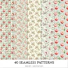 Falling Apples Seamless Patterns, Cozy autumn JPEG, Apples pattern, Pie, Leaves, Apple Gingham repeating pattern, Digital scrapbook paper