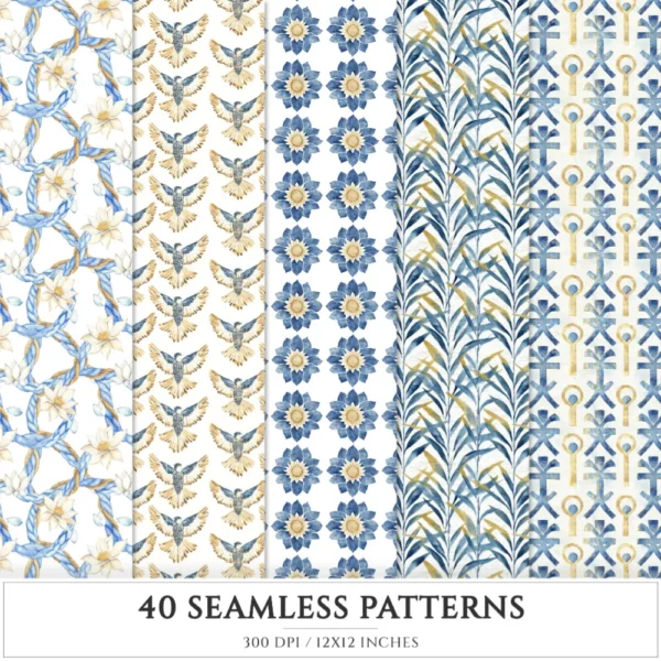Amentas Whisper Seamless Patterns, Ancient egypt JPEG, Pyramid pattern, Falcon, Egyptian, Lotus repeating pattern, Digital scrapbook paper