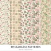 Forest Bibliotheca Seamless Patterns, Autumn library JPEG, Book pattern, Reading, Falling leaves repeating pattern, Digital scrapbook paper