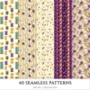 Autumn Notions Seamless Patterns, Artistic autumn JPEG, Pumpkin pattern, Floral, Autumn leaves repeating pattern, Digital scrapbook paper