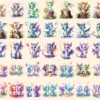 Baby Dragons Watercolor Clipart Bundle - 310+ transparent PNG, Dreamy fairytale images, Charming storybook, Commercial use, Digital download