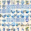 Mediterranean Watercolor Clipart Bundle - 460+ transparent PNG, Bright beach graphics, Olives clipart png, Commercial use, Digital download