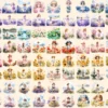 Little Flower Girls Watercolor Clipart Bundle - 590+ transparent PNG, Cute floral girl png, Cute artwork, Commercial use, Digital download
