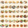 Lunch Foods Watercolor Clipart Bundle - 450+ transparent PNG, Midday feast graphics, Lunchtime meal images, Commercial use, Digital download