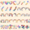 Rainbow Flowers Watercolor Clipart Bundle - 380+ transparent PNG, Vibrant flower graphics, Blossom png, Commercial use, Digital download