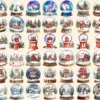 Christmas Snow Globes Watercolor Clipart Bundle - 348+ transparent PNG, Holiday cheer graphics, Cozy winter, Commercial use,Digital download