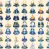 Fairy Fountains Watercolor Clipart Bundle - 427+ transparent PNG, Magical garden graphics, Enchanted fairy, Commercial use, Digital download