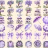 Fairy Dust Watercolor Clipart Bundle - 325+ transparent PNG, Fairytale purple graphics, Whimsical lilac art, Commercial use,Digital download