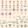Fairy World Watercolor Clipart Bundle - 523+ transparent PNG, Whimsical fairy garden graphics, Unicorn png, Commercial use, Digital download