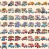 Floral Trucks Watercolor Clipart Bundle - 523+ transparent PNG, Blossom truck graphics, Floral vehicle png, Commercial use, Digital download