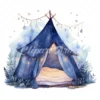 20 High-Quality Night Lighting Tents Clipart - Lighting tents digital watercolor JPG instant download for commercial use - Digital download
