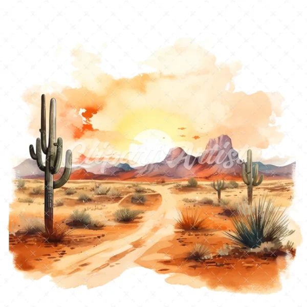 20 High-Quality Desert Clipart - Desert digital watercolor JPG instant download for commercial use - Digital download