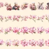 Magnolia Watercolor Clipart Bundle - 234+ transparent PNG, Botanical floral illustrations, Blossom images, Commercial use, Digital download