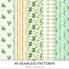 Lucky Cottage Seamless Patterns, Shamrock floral JPEG, Green celtic pattern, St. patrick’s day repeating pattern, Digital scrapbook paper