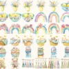 Bubbly Spring Watercolor Clipart Set - 340+ transparent PNG, Sweet summer graphics, Fun lollipop designs, Commercial use, Digital download