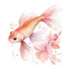 20 High-Quality Baby Pink Koi Fish Clipart - Koi fish digital watercolor JPG instant download for commercial use - Digital download
