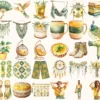 Boho Summer Watercolor Clipart Set - 250+ transparent PNG, Sunkissed boho graphics, Seaside fashion images, Commercial use, Digital download