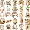 Coffee Lover Watercolor Clipart Set - 240+ transparent PNG, Coffee planner graphics, Coffee moments images, Commercial use, Digital download