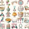Moroccan Escape Watercolor Clipart Set - 235+ transparent PNG, Summer travels graphics, Moroccan decor art, Commercial use, Digital download