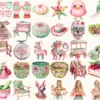 Viva Mexico Watercolor Clipart Set - 240+ transparent PNG, Mexican fiesta graphics, Cinco de mayo party art, Commercial use,Digital download