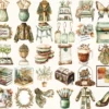 Autumn Gallery Watercolor Clipart Set - 272+ transparent PNG, Fall fashion graphics, Autumn museum images, Commercial use, Digital download