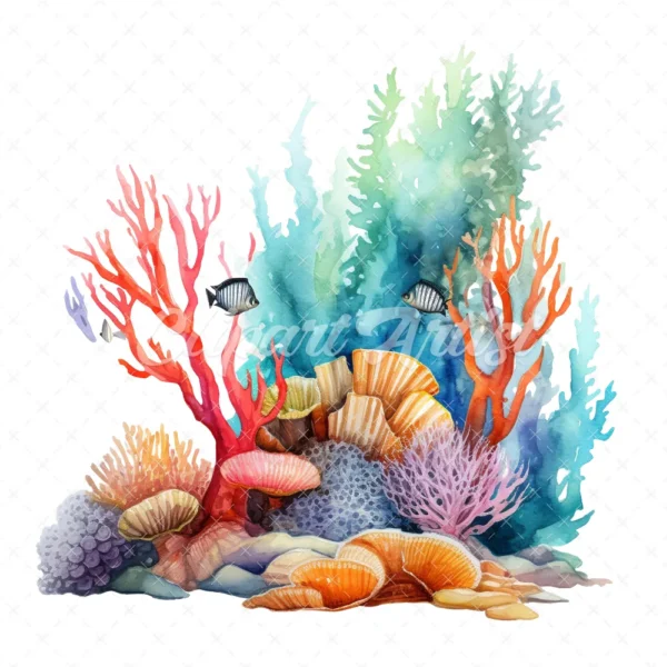 19 High-Quality Reef Clipart - Reef digital watercolor JPG instant download for commercial use - Digital download