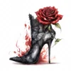 20 High-Quality Rose Gothic High Heels Clipart - Gothic heels digital watercolor JPG instant download for commercial use - Digital download