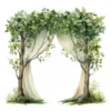 24 High-Quality Wedding Tree Arch Clipart - Tree arch digital watercolor JPG instant download for commercial use - Digital download