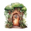 21 High-Quality Forest Fairy Doors Clipart - Forest fairy door digital watercolor JPG instant download for commercial use - Digital download