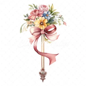 19 High-Quality Floral Maypole Clipart - Floral maypole digital watercolor JPG instant download for commercial use - Digital download