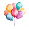20 High-Quality Colorful Balloons Clipart - Colorful balloons digital watercolor JPG instant download for commercial use - Digital download