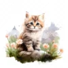 20 High-Quality Cute Kitten Clipart - Cute kitten digital watercolor JPG instant download for commercial use - Digital download