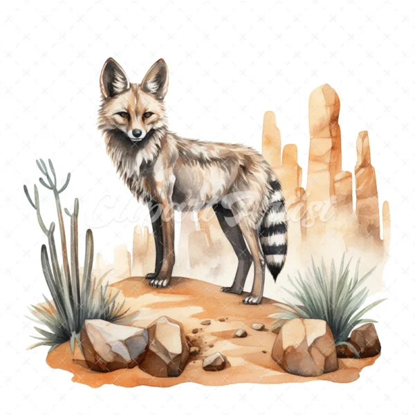 19 High-Quality Aardwolf Clipart - Aardwolf digital watercolor JPG instant download for commercial use - Digital download