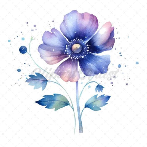 19 High-Quality Galaxy Flowers Clipart - Galaxy flowers digital watercolor JPG instant download for commercial use - Digital download