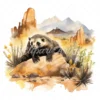 20 High-Quality Honey Badger Clipart - Honey badger digital watercolor JPG instant download for commercial use - Digital download