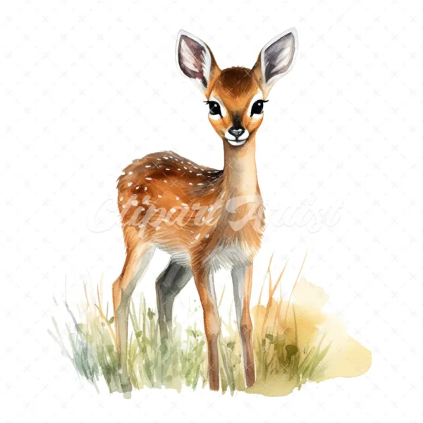 20 High-Quality Dik-Dik Antelope Clipart - Dik-dik antelope digital watercolor JPG instant download for commercial use - Digital download