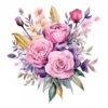 20 High-Quality Bouquet of Flowers Clipart - Bouquet of flower digital watercolor JPG instant download for commercial use - Digital download