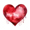 20 High-Quality Red Heart Clipart - Red heart digital watercolor JPG instant download for commercial use - Digital download