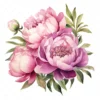 24 High-Quality Iridescent Peony Clipart - Iridescent peony digital watercolor JPG instant download for commercial use - Digital download