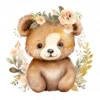 20 High-Quality Boho Cute Bears Clipart - Boho cute bears digital watercolor JPG instant download for commercial use - Digital download