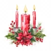 19 High-Quality Christmas Candles Clipart - Christmas candles digital watercolor JPG instant download for commercial use - Digital download