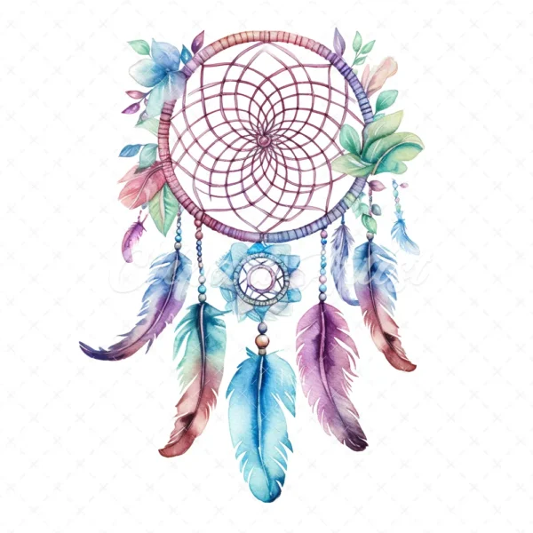 20 High-Quality Dreamcatcher Clipart - Dreamcatcher digital watercolor JPG instant download for commercial use - Digital download
