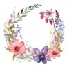 20 High-Quality Wildflowers Wreath Clipart - Wildflower wreath digital watercolor JPG instant download for commercial use - Digital download