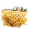 19 High-Quality Wheat Farm Clipart - Wheat farm digital watercolor JPG instant download for commercial use - Digital download