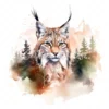 20 High-Quality Lynx Clipart - Lynx digital watercolor JPG instant download for commercial use - Digital download