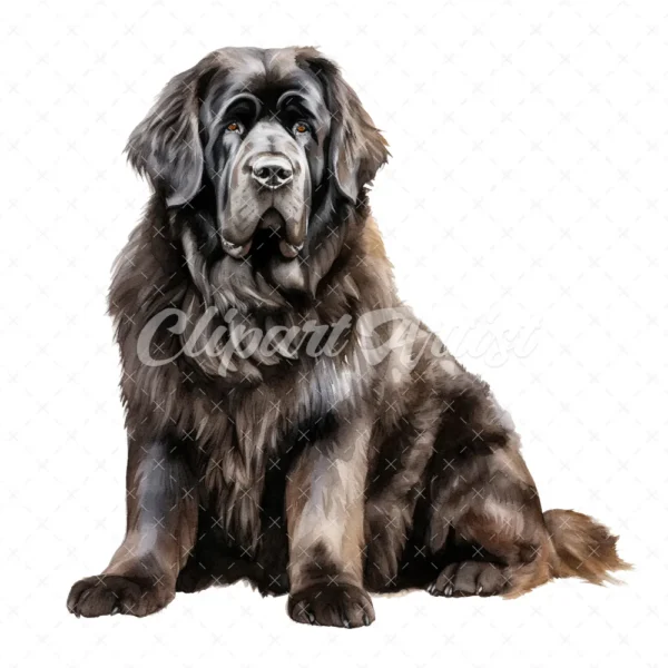 20 High-Quality Newfoundland Clipart - Newfoundland digital watercolor JPG instant download for commercial use - Digital download