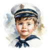 20 High-Quality Sailor Boy Clipart - Sailor boy digital watercolor JPG instant download for commercial use - Digital download