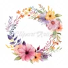 20 High-Quality Floral Wreaths Clipart - Floral Wreath digital watercolor JPG instant download for commercial use - Digital download