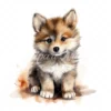 20 High-Quality Fluffy Sitting Dogs Clipart - Fluffy dogs digital watercolor JPG instant download for commercial use - Digital download